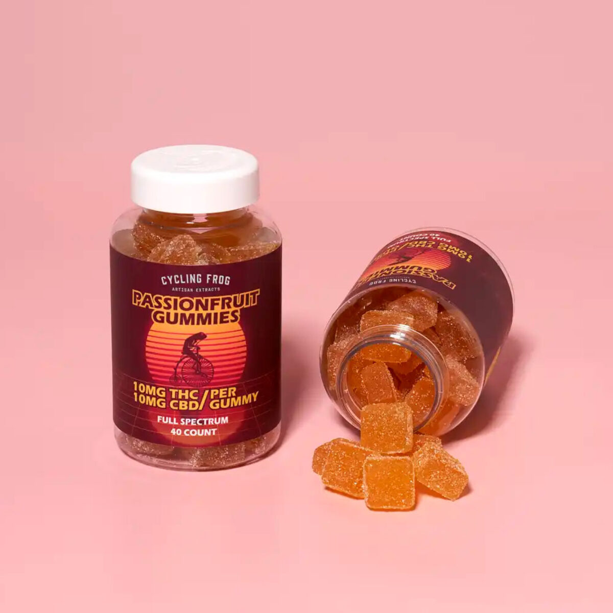 Cycling Frog Delta 9 THC + CBD Gummies Passionfruit 20mg 40 Count
