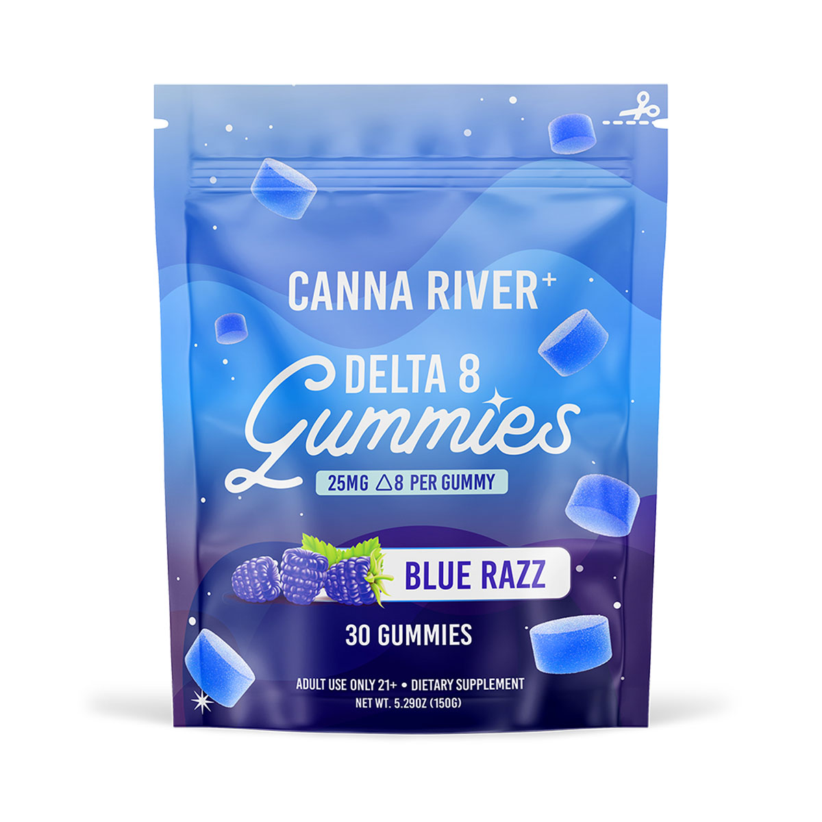 Canna River Delta 8 Gummy 30 Count Blue Razz 25mg – Direct Delta 8 Shop