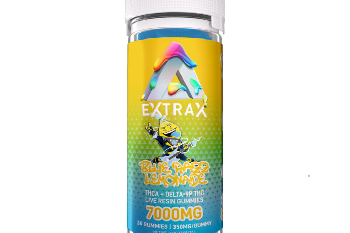 Delta Extrax THCa Gummies Adios Blend Blue Razz Lemonade 7000mg