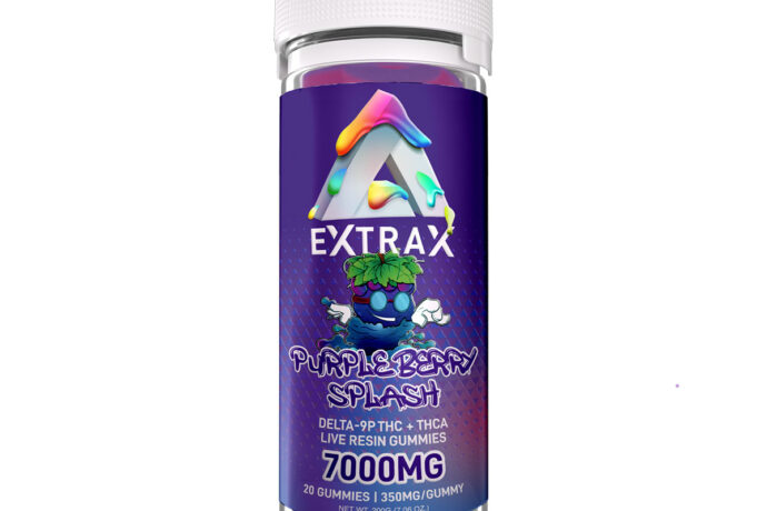 Delta Extrax THCa Gummies Adios Blend Purple Berry Splash 7000mg