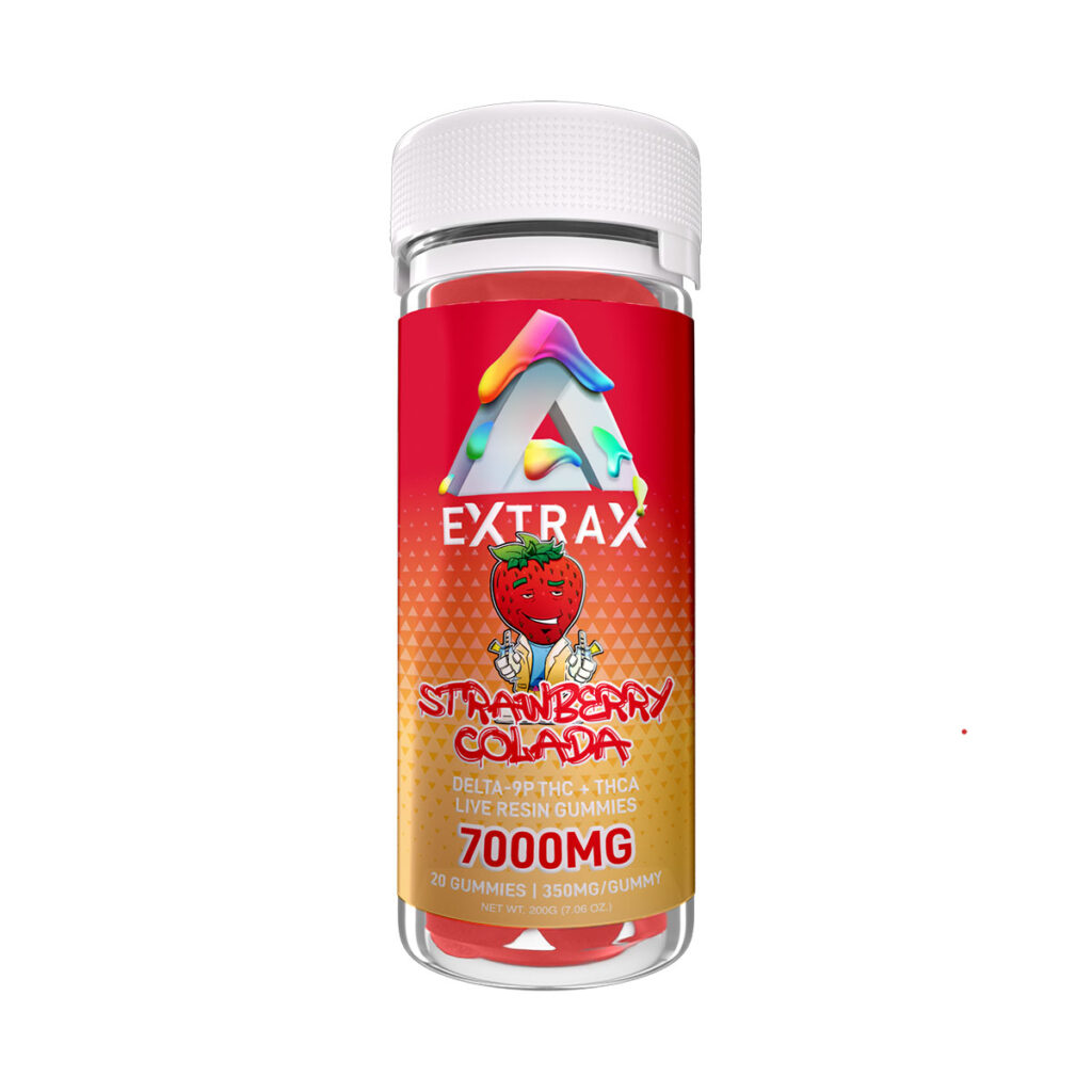 Delta Extrax THCa Gummies Adios Blend Strawberry Calada 7000mg Direct