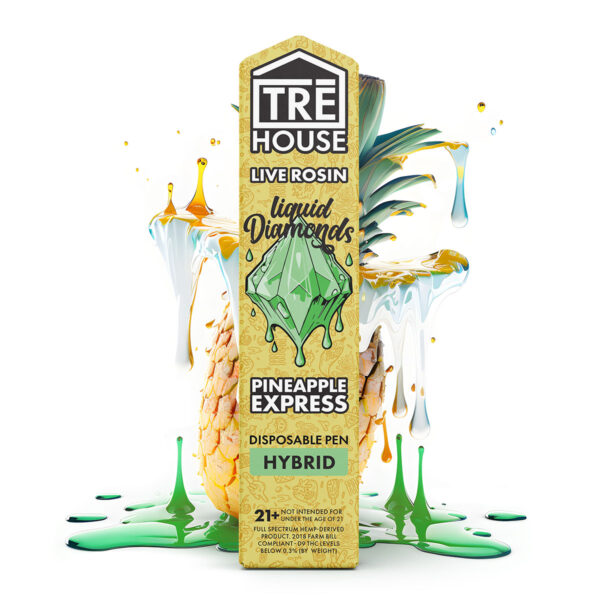 TreHouse Live Rosin Liquid Diamonds Vape Pen D8 D9 D10 HHC THCP - Pineapple Express Hybrid 2g