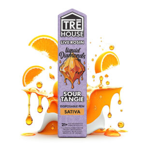 TreHouse Live Rosin Liquid Diamonds Vape Pen D8 D9 D10 HHC THCP - Sour Tangie Sativa 2g