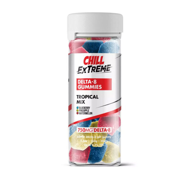 Chill Plus Extreme 25mg Delta 8 Gummies - 30 Count Tropical Mix