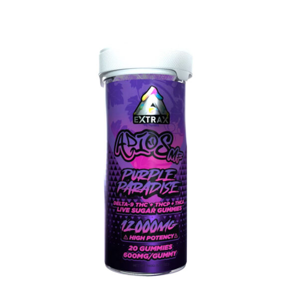 Extrax Adios MF THCa Live Sugar 12000mg Gummies 20 Count - Purple Paradise