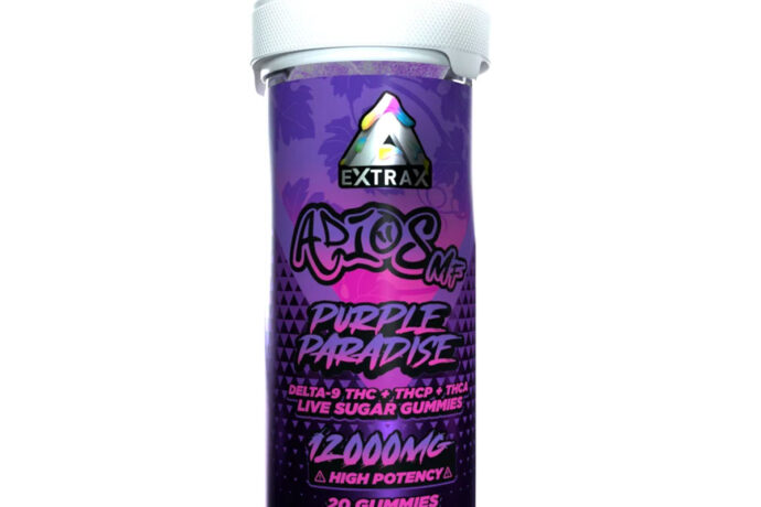 Extrax Adios MF THCa Live Sugar 12000mg Gummies 20 Count - Purple Paradise
