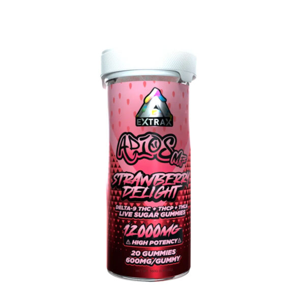 Extrax Adios MF THCa Live Sugar 12000mg Gummies 20 Count - Strawberry Delight
