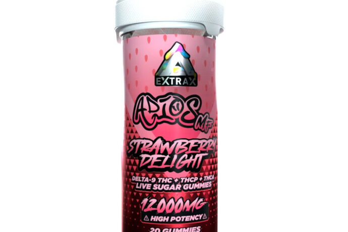 Extrax Adios MF THCa Live Sugar 12000mg Gummies 20 Count - Strawberry Delight