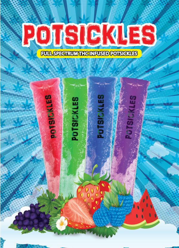 POTSICKLES Full Spectrum THC Infused Popsicles 4 Fun Flavors 1